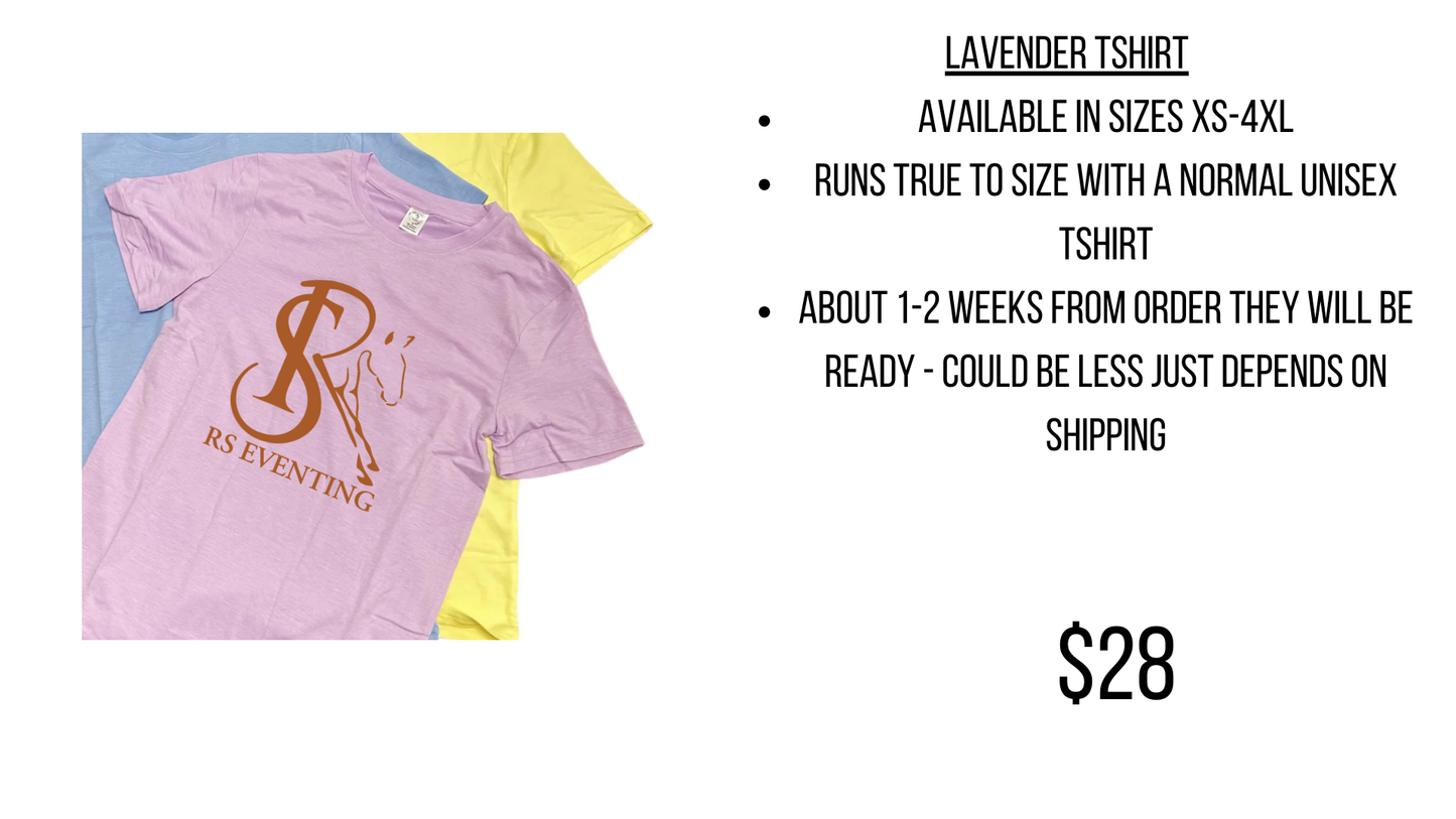 lavender tshirt with logo