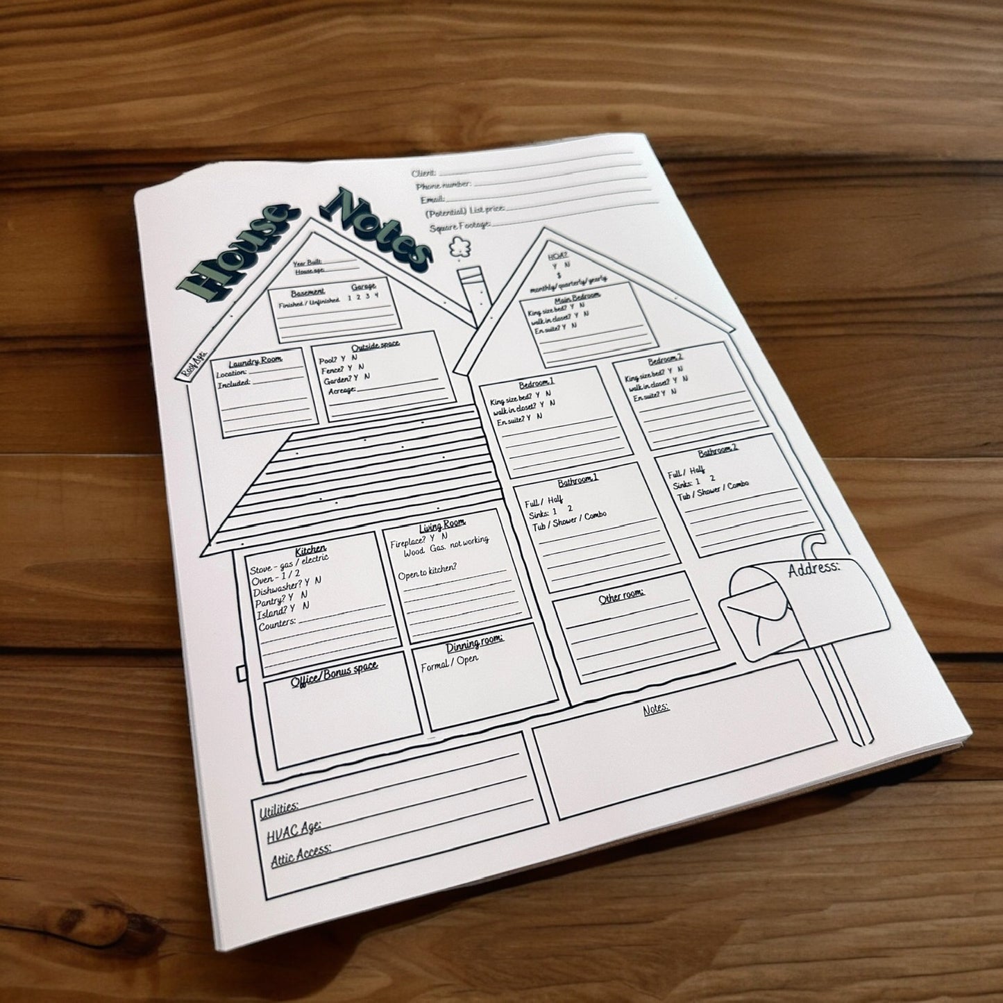 The Realtor House Notes Notepad - 8.5x11in notepad