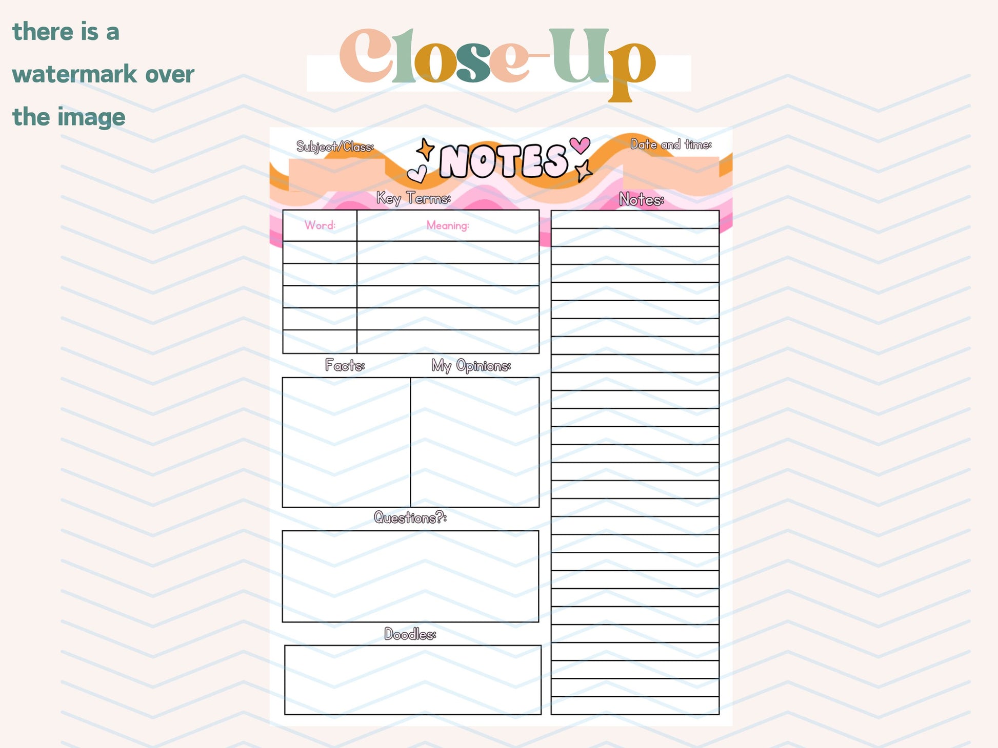 Notes Notepad - 8.5x11in notepad - Planner - Notepad for all your thoughts! Study in college - Organization