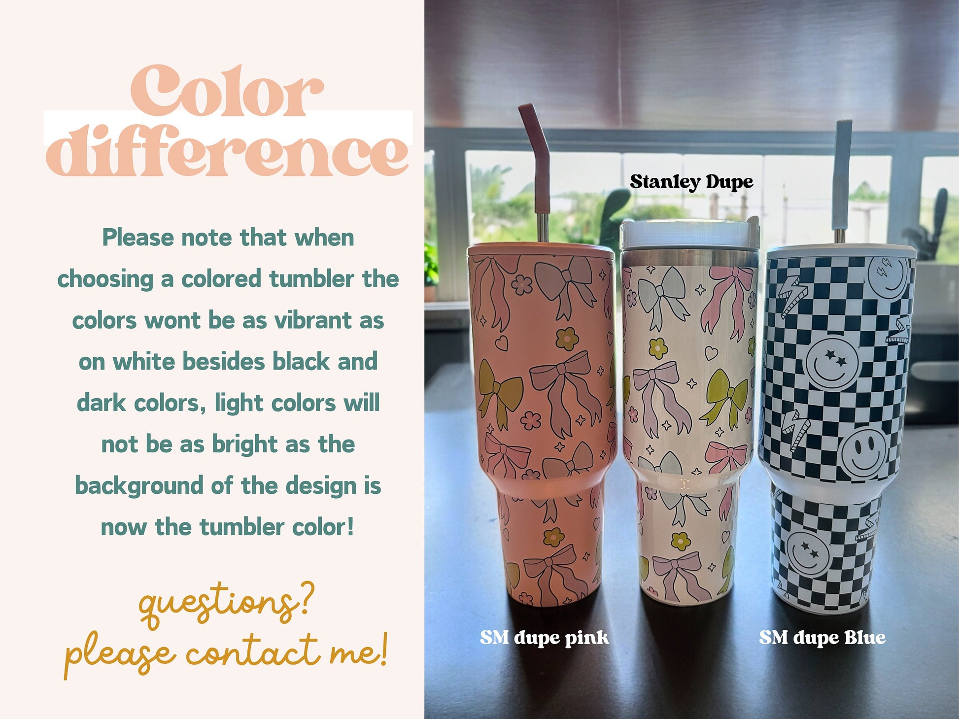 Checkered Flowers 40oz Tumbler, Sublimation Tumbler, Tumbler with handle & straw, Retro Tumbler, Retro Flowers, Checkered Tumbler, Pastel