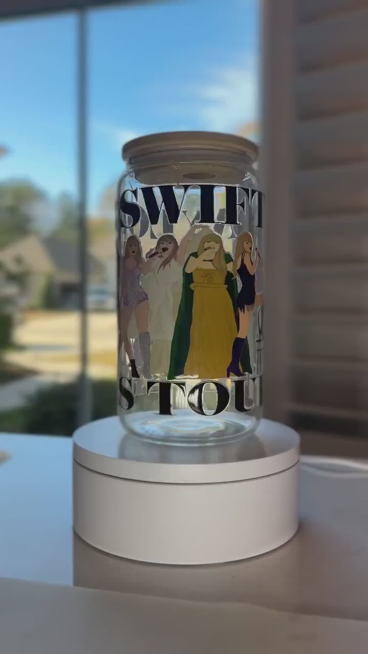 Taylor swift eras tour 16oz Glass Can - Glass Beer Can