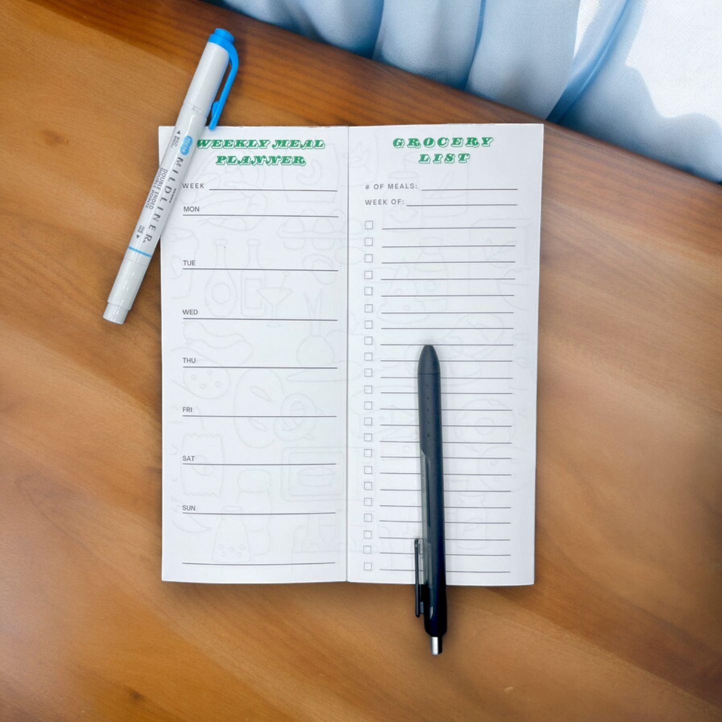 Weekly Meal Plan Pad - Double Panel Notepad