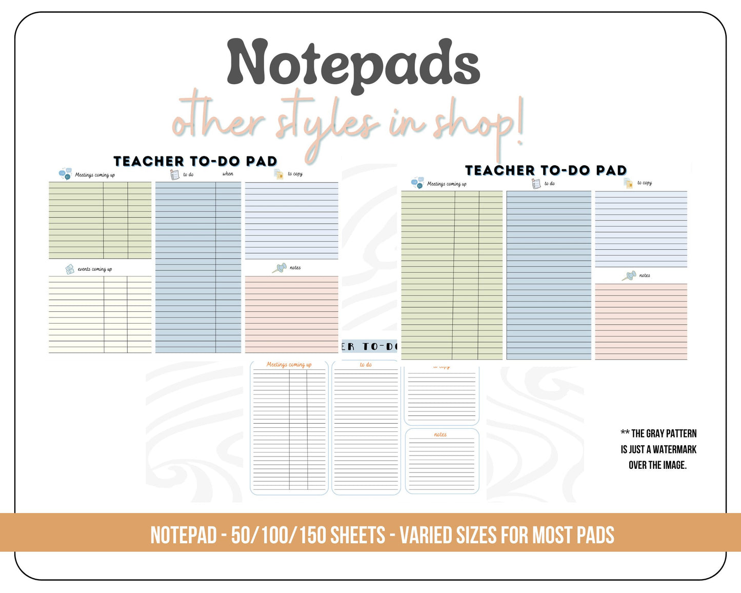 Teacher to do pad - 8.5x11in notepad