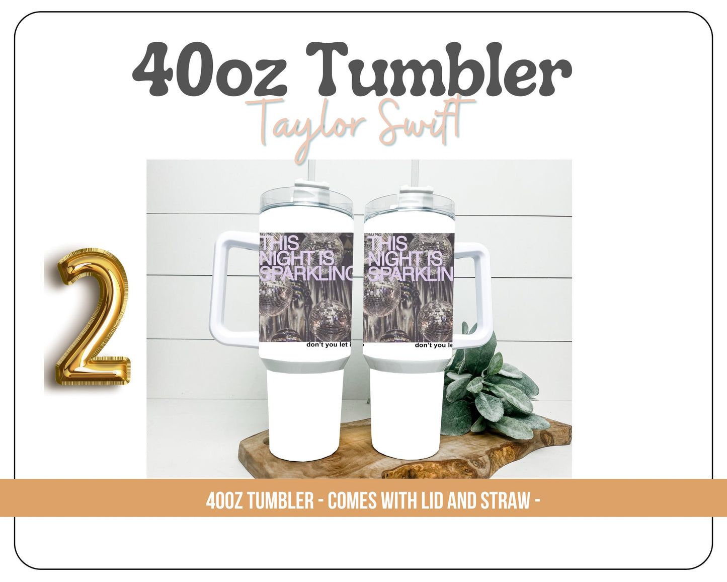 Taylor Swift tumbler - 5 logos 40oz Tumbler - With handle and straw - 40oz Tumbler with handle. TS Eras Tour- Red- 22-Midnight albums.