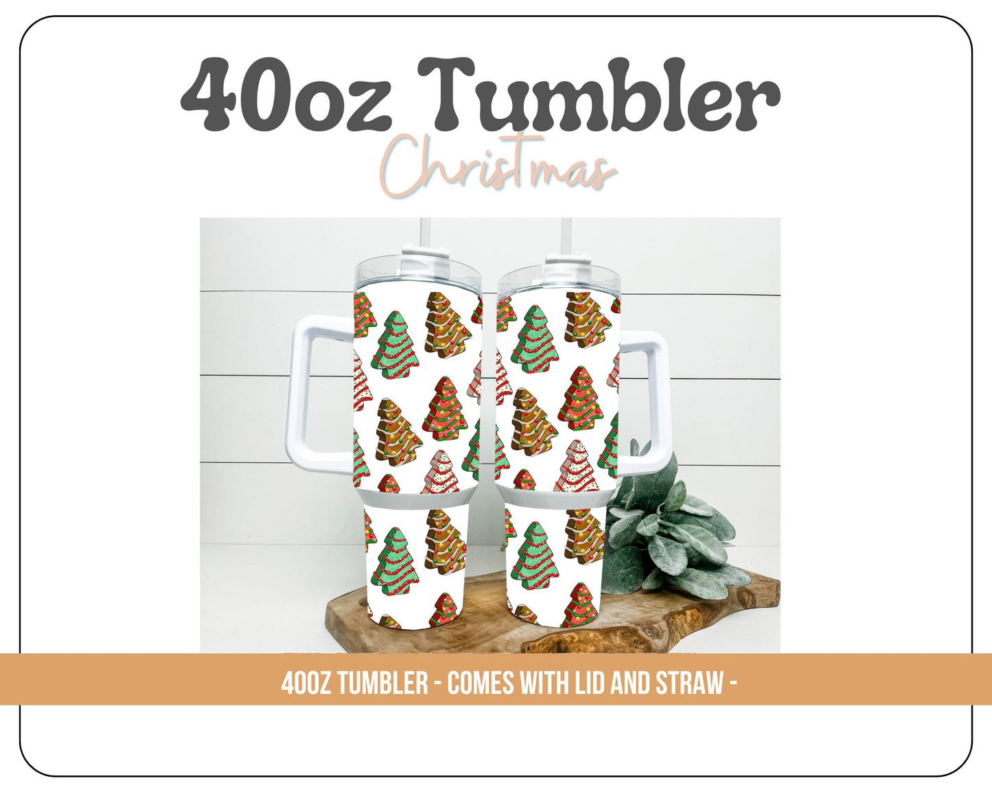 Little Debbie Christmas Cakes 40oz Tumbler-With handle and straw-Happy Holidays tumbler- 40oz Tumbler with handle. Ho Ho Ho. Santa. Holidays