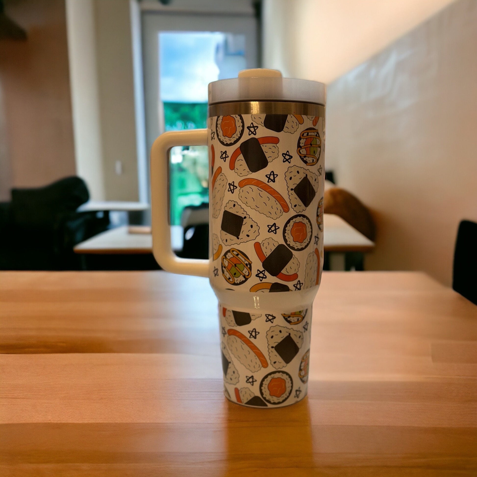 Sushi 40oz Tumbler - With handle and straw