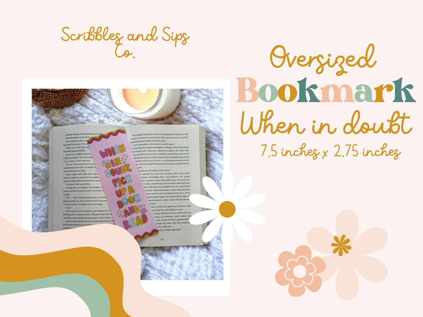 When in doubt Bookmark - Laminated Bookmark - Strong and durable bookmark - Oversized Bookmark - 7.5x2.75inches - Girly Bookmark