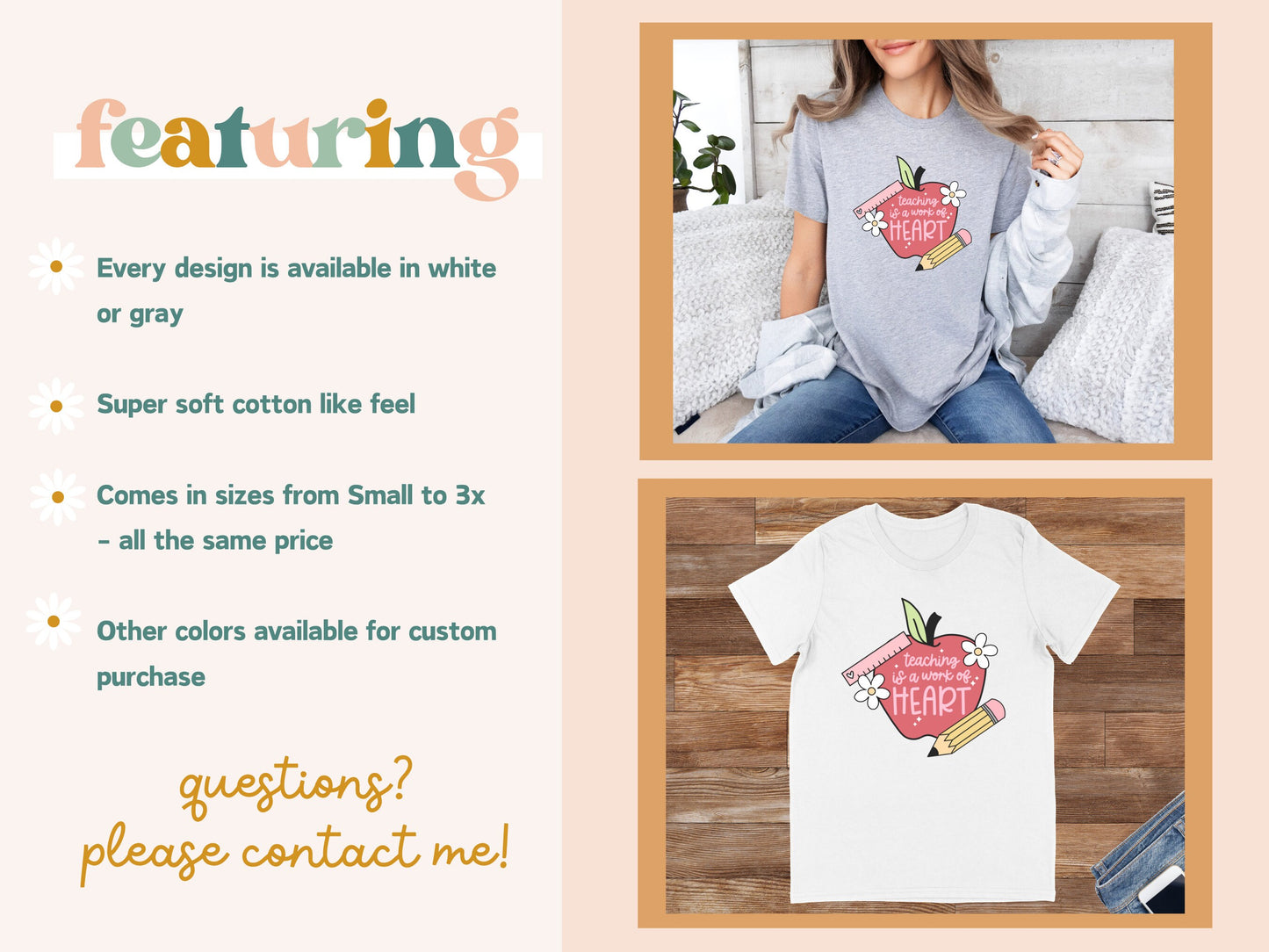 Teaching is a Work of Heart T-shirt - Trending Right Now, Women's Graphic T-shirt, Teacher T-Shirt, Retro T-shirt, School T-Shirt