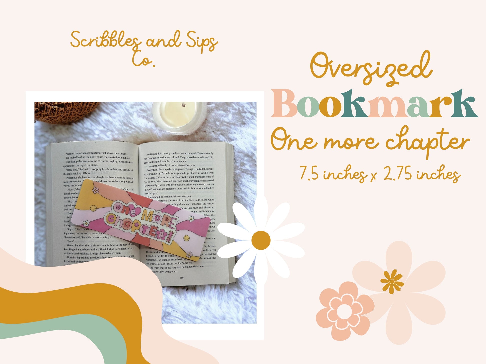 One more chapter Bookmark - Laminated Bookmark - Strong and durable bookmark - Oversized Bookmark - 7.5x2.75inches