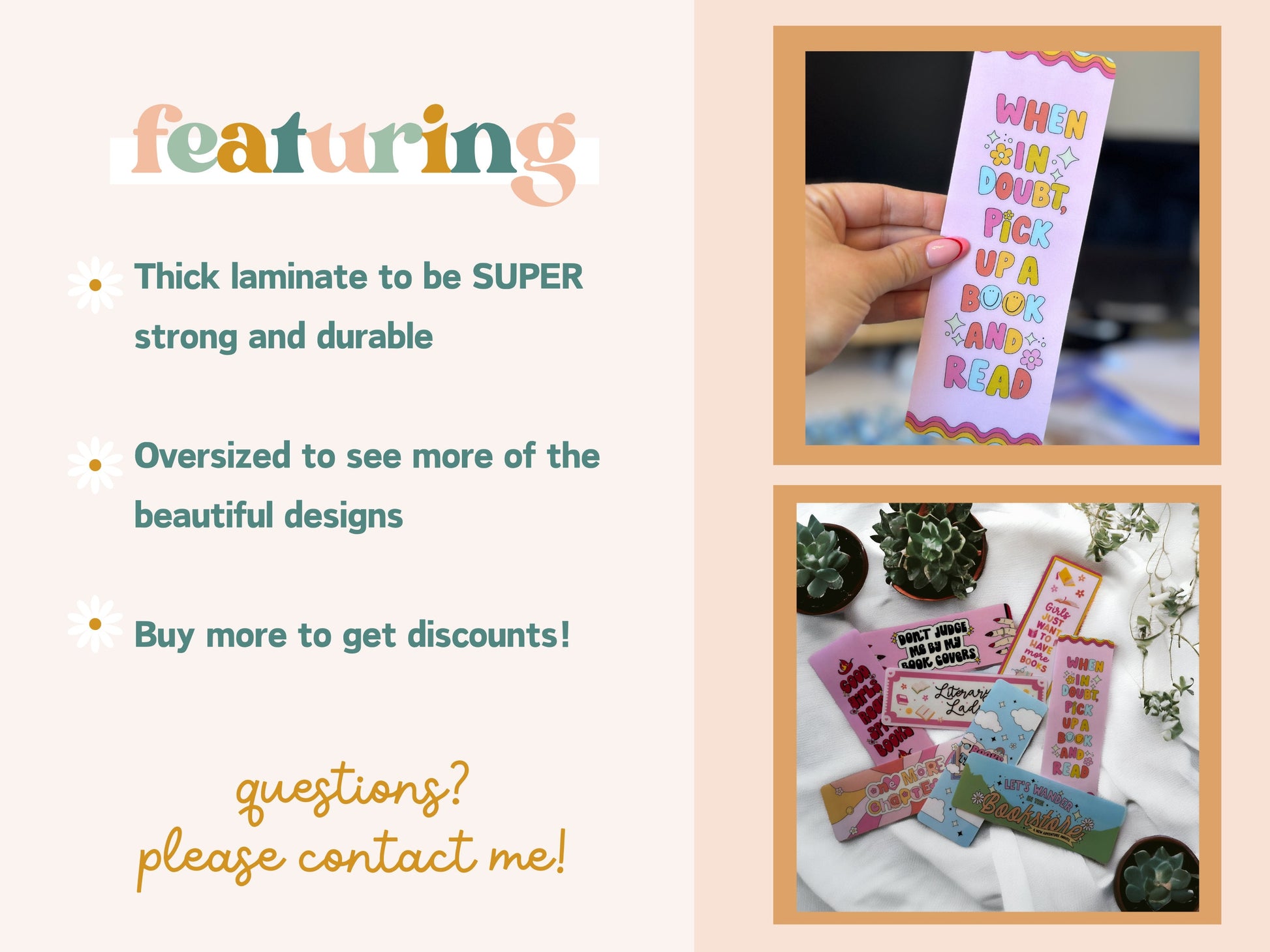 When in doubt Bookmark - Laminated Bookmark - Strong and durable bookmark - Oversized Bookmark - 7.5x2.75inches - Girly Bookmark