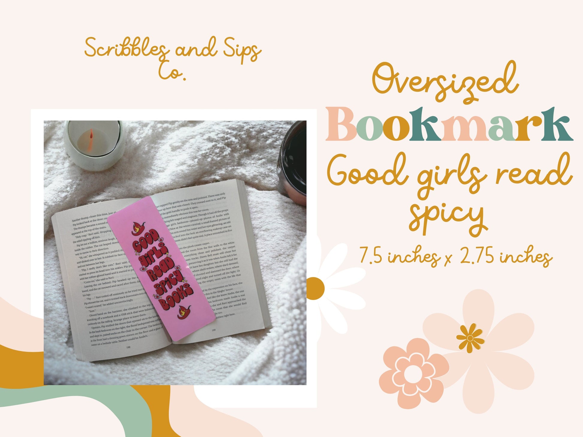 Good girls read spicy books Bookmark - Laminated Bookmark - Strong and durable bookmark - Oversized Bookmark - Girly Bookmark