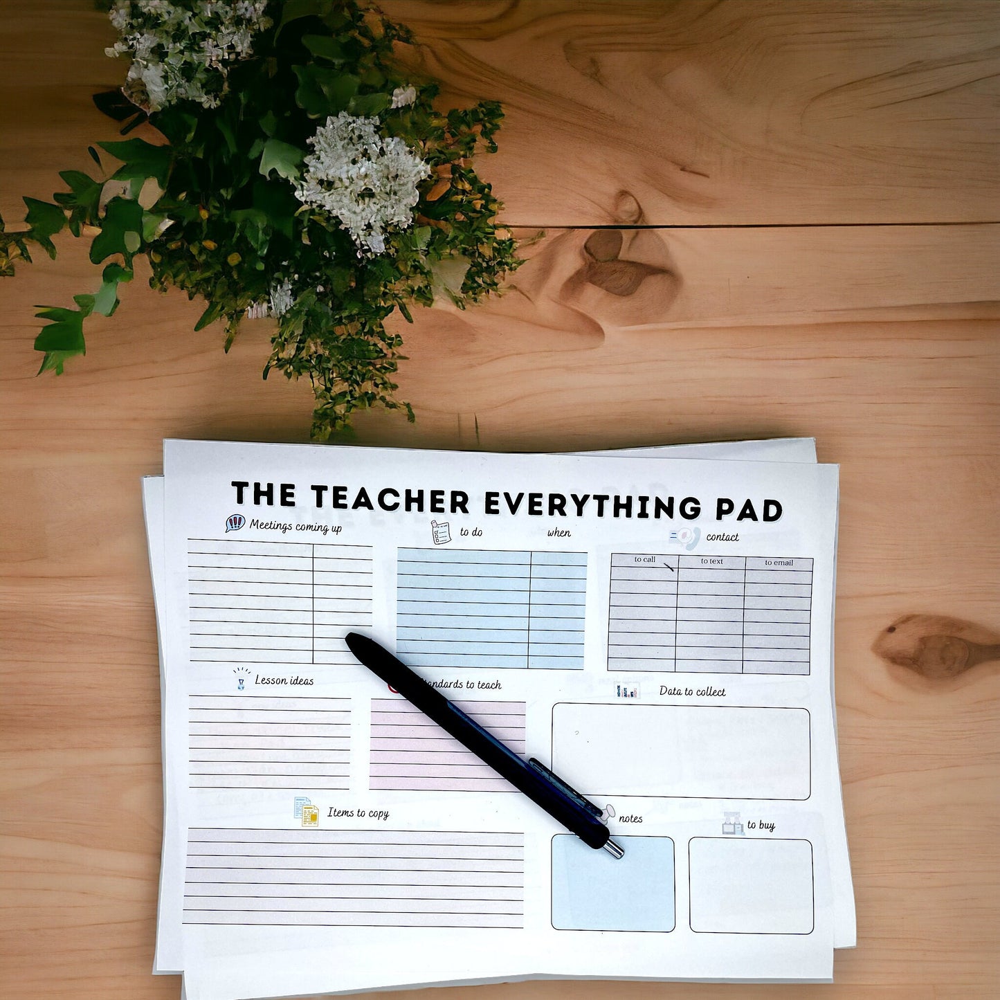 The Teacher Everything Notepad - 8.5x11in notepad