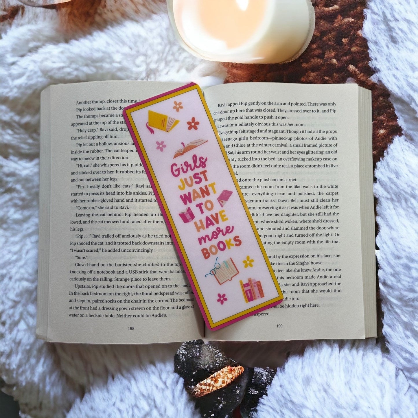 Girls just want to have books Bookmark - Laminated Bookmark - Strong and durable bookmark - Oversized Bookmark - Girly Bookmark