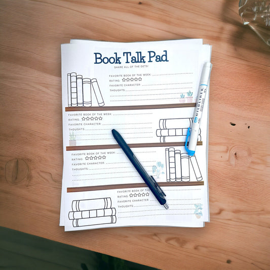 Book Talk pad- 8.5x11in notepad