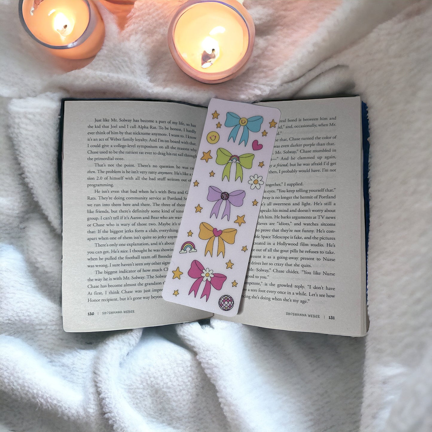 Colorful Bows Bookmark - Laminated Bookmark - Strong and durable bookmark - Oversized Bookmark - 7.5x2.75inches